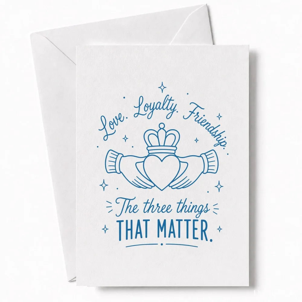 Handmade - Greeting Card - Claddagh Wedding Card – Love Loyalty Friendship | Ireland