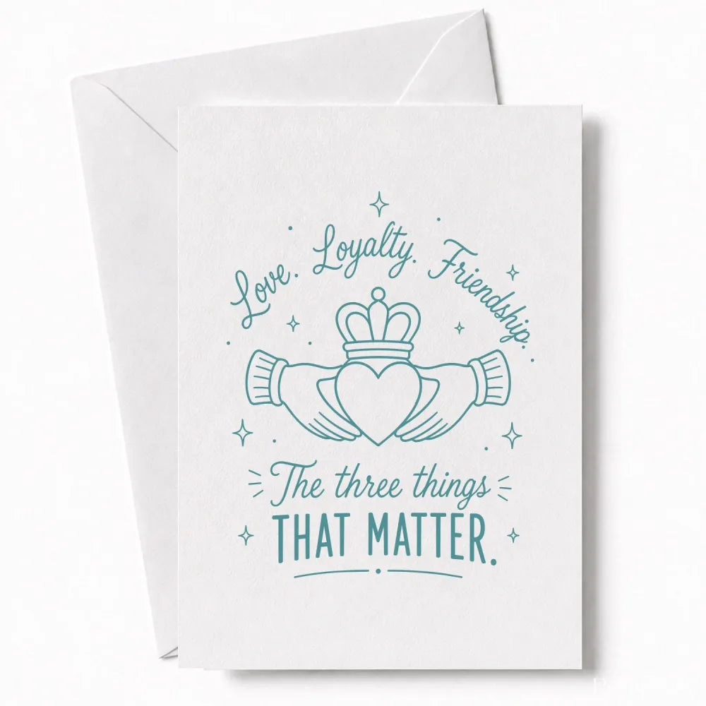 Handmade - Greeting Card - Claddagh Wedding Card – Love Loyalty Friendship | Ireland