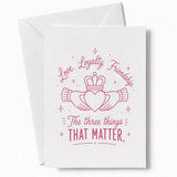 Handmade - Greeting Card - Claddagh Wedding Card – Love Loyalty Friendship | Ireland