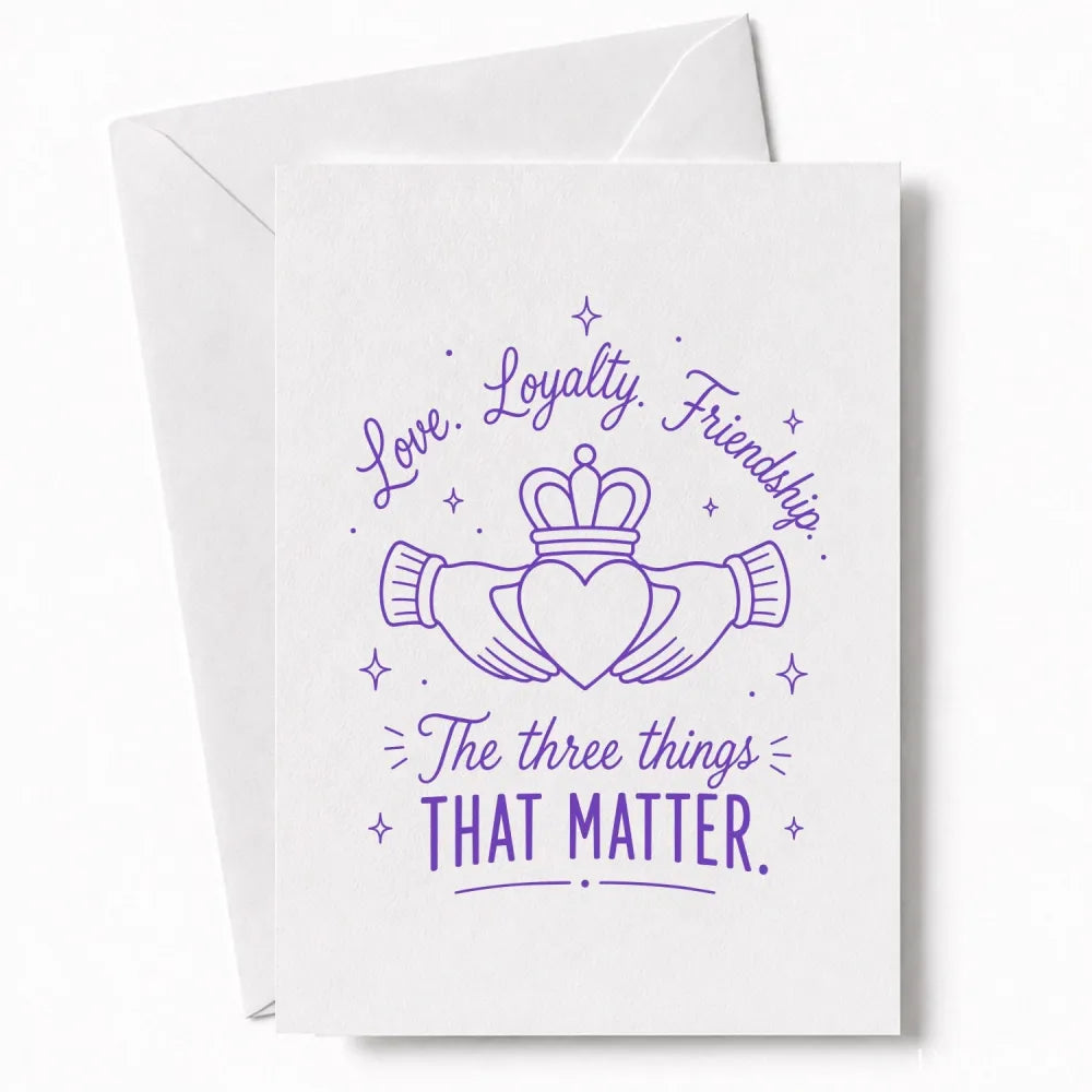 Handmade - Greeting Card - Claddagh Wedding Card – Love Loyalty Friendship | Ireland