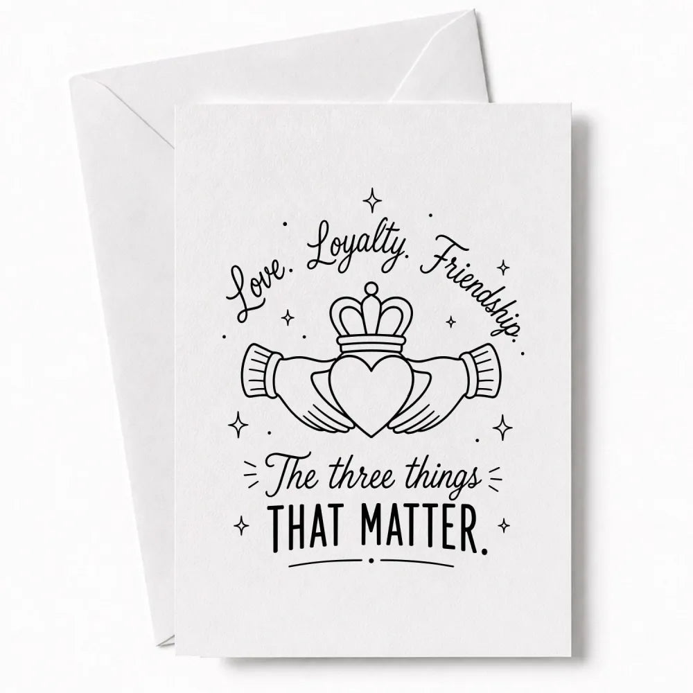 Handmade - Greeting Card - Claddagh Wedding Card – Love Loyalty Friendship | Ireland