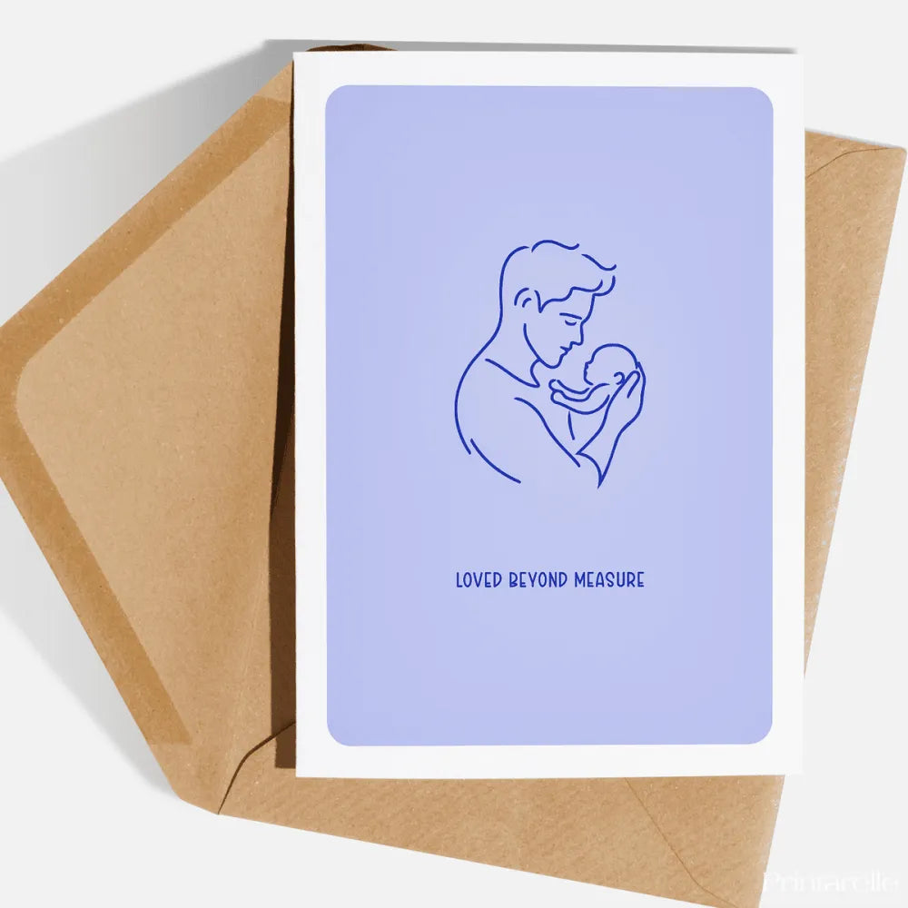 From the very first moment, there was a bond like no other. This exquisite line art illustration of a father gazing