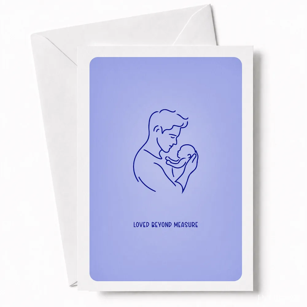 From the very first moment, there was a bond like no other. This exquisite line art illustration of a father gazing