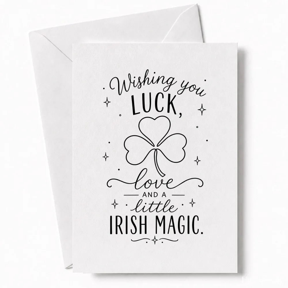 Handmade - Greeting Card - Irish Shamrock Wedding Card – Luck Love Irish Magic | Ireland