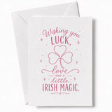 Handmade - Greeting Card - Irish Shamrock Wedding Card – Luck Love Irish Magic | Ireland