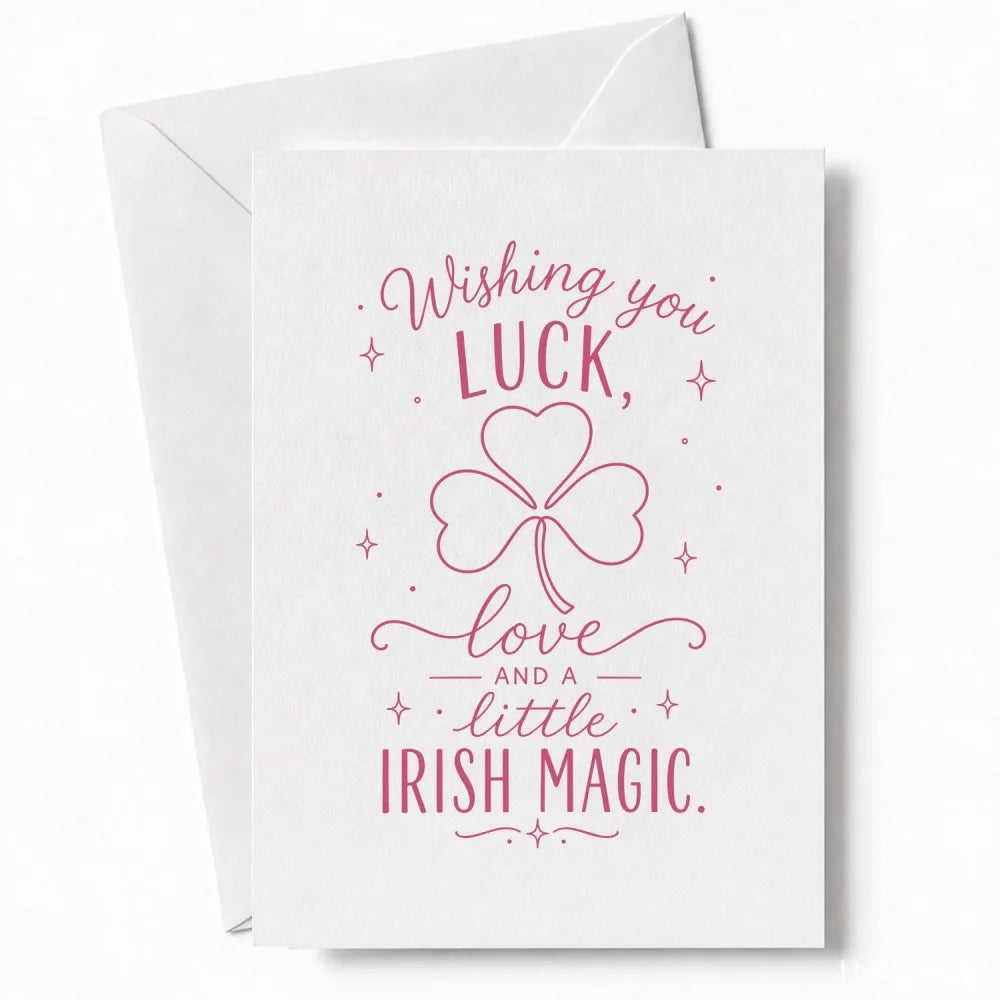 Handmade - Greeting Card - Irish Shamrock Wedding Card – Luck Love Irish Magic | Ireland