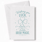 Handmade - Greeting Card - Irish Shamrock Wedding Card – Luck Love Irish Magic | Ireland