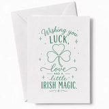 Handmade - Greeting Card - Irish Shamrock Wedding Card – Luck Love Irish Magic | Ireland