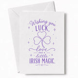 Handmade - Greeting Card - Irish Shamrock Wedding Card – Luck Love Irish Magic | Ireland