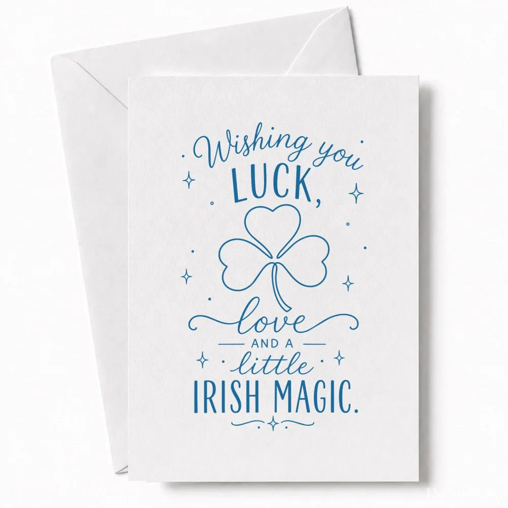 Handmade - Greeting Card - Irish Shamrock Wedding Card – Luck Love Irish Magic | Ireland