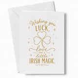 Handmade - Greeting Card - Irish Shamrock Wedding Card – Luck Love Irish Magic | Ireland