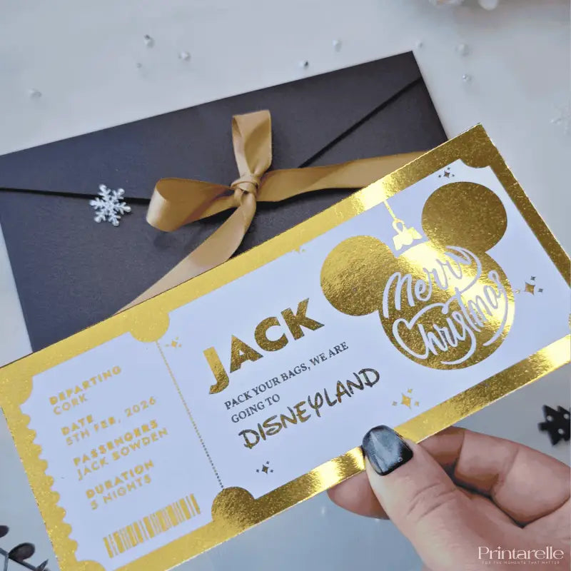 Christmas Surprise Foil Ticket | Personalised Disney Reveal - Foil Ticket