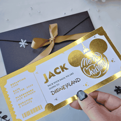 Christmas Surprise Foil Ticket | Personalised Disney Reveal