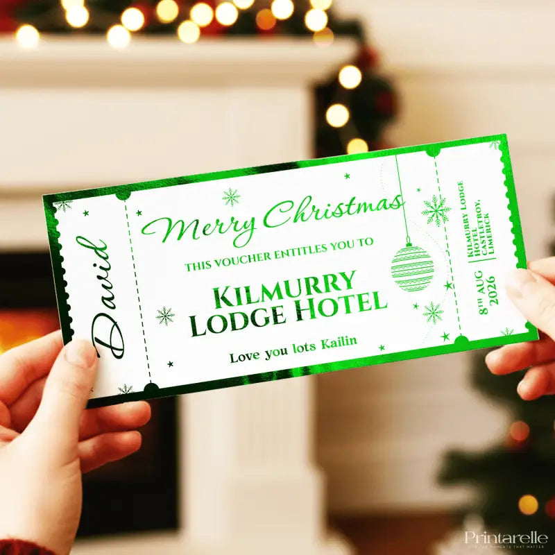 Personalised Christmas Foil Ticket Gift Voucher - Foil Ticket