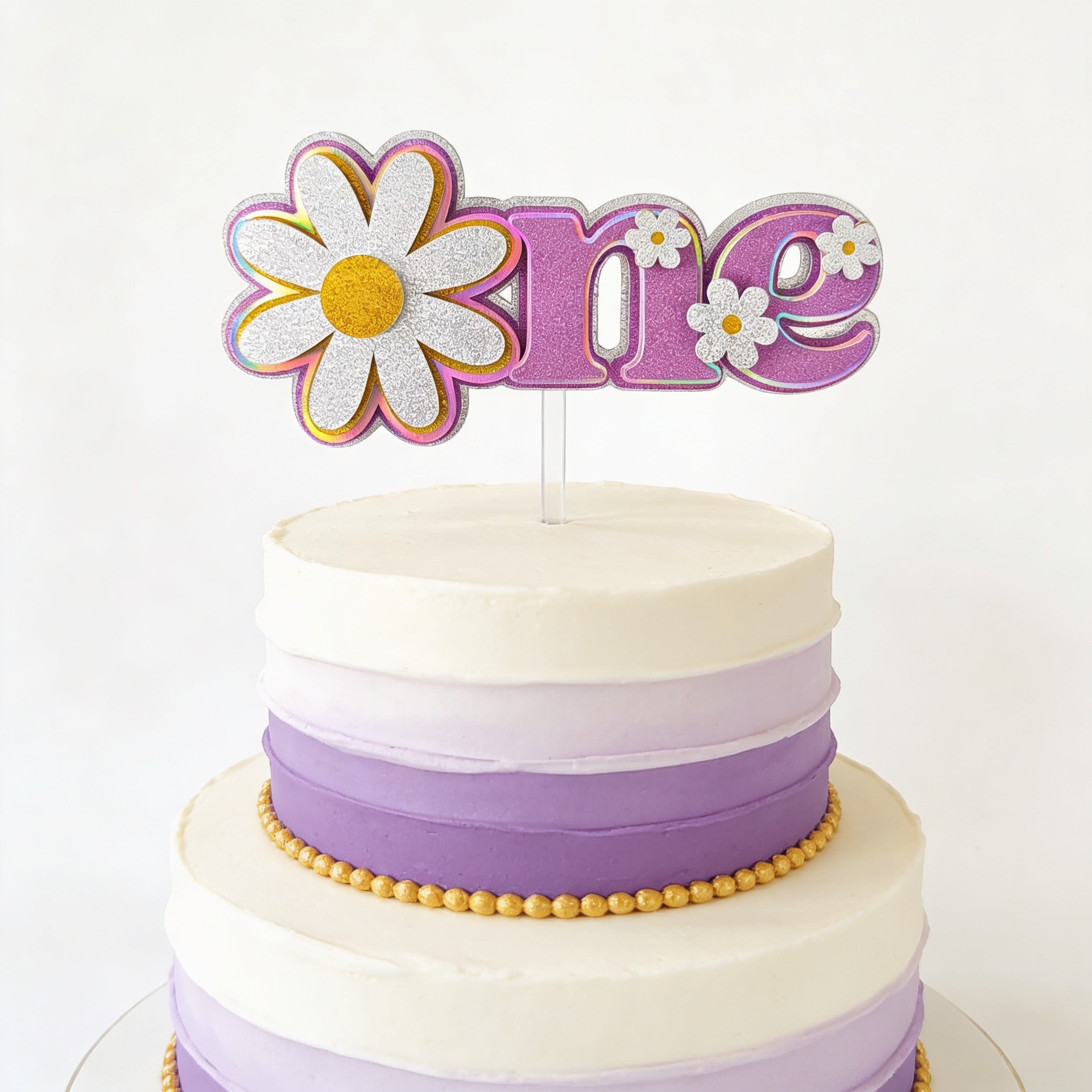 Handmade Cake Topper | Printarelle | Bold, bright, and bursting with daisy charm, the One first birthday cake topper