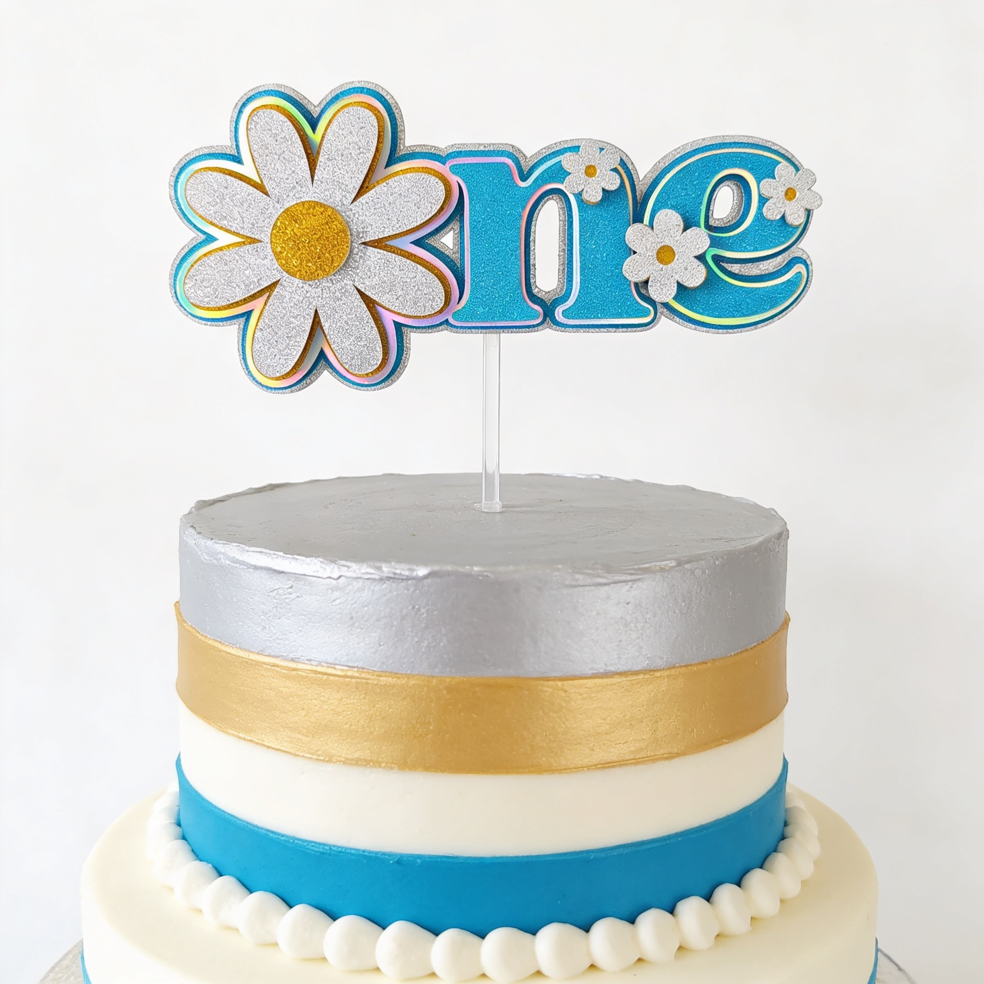 Handmade Cake Topper | Printarelle | Fresh, bright, and bursting with daisy charm, the One first birthday cake topper