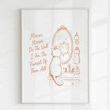 Handmade - Print - Mirror Mirror Fairest of Them All Cat Wall Print | Ireland