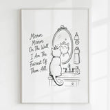 Handmade - Print - Mirror Mirror Fairest of Them All Cat Wall Print | Ireland