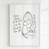 Handmade - Print - Mirror Mirror Fairest of Them All Cat Wall Print | Ireland
