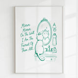 Handmade - Print - Mirror Mirror Fairest of Them All Cat Wall Print | Ireland