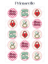 Pink and white checkered retro team bride cupcake toppers made from icing sheet and wafer paper for hen party fun