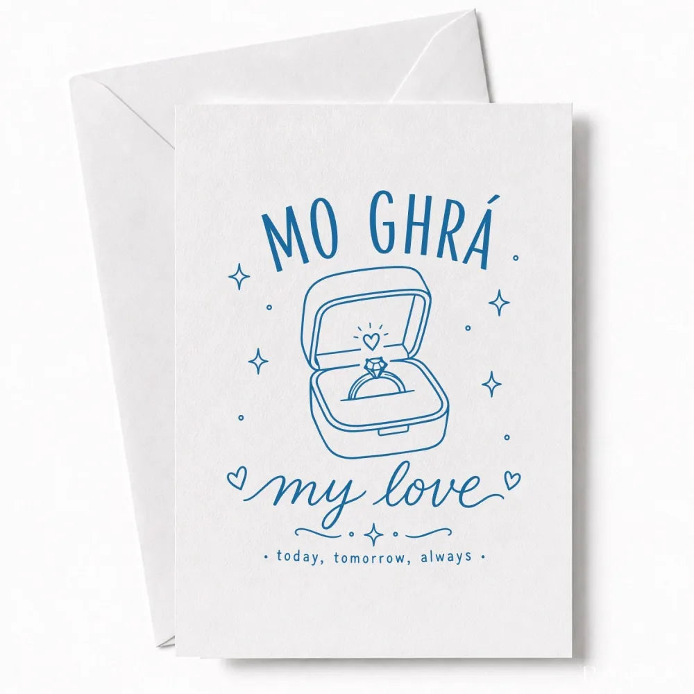 Handmade - Greeting Card - Irish My Love Wedding Card – Mo Ghrá Ring Box | Ireland