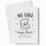 Handmade - Greeting Card - Irish My Love Wedding Card – Mo Ghrá Ring Box | Ireland