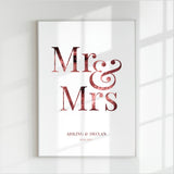 Personalised Mr & Mrs Wedding Print