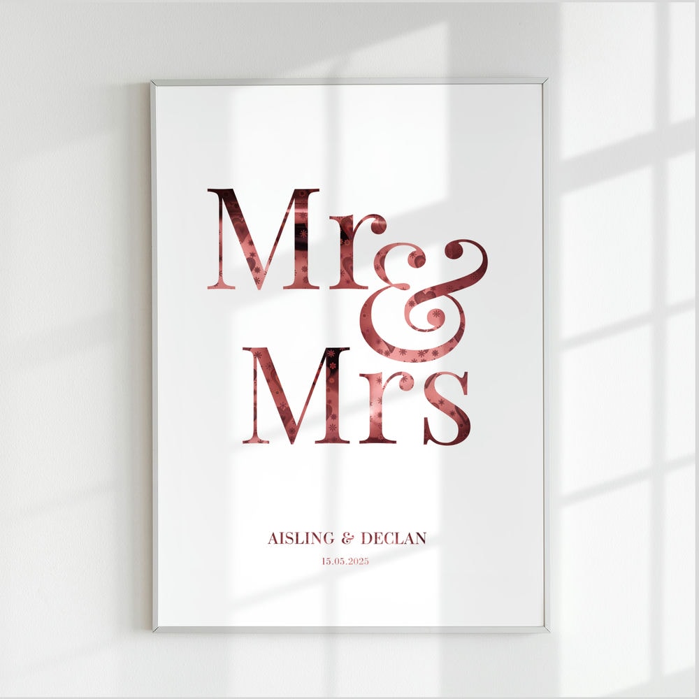 Personalised Mr & Mrs Wedding Print
