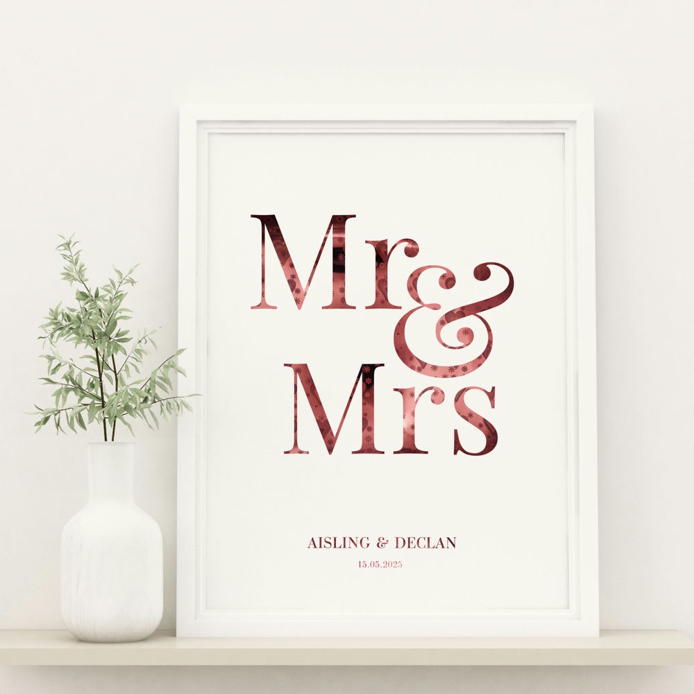 Personalised Mr & Mrs Wedding Print
