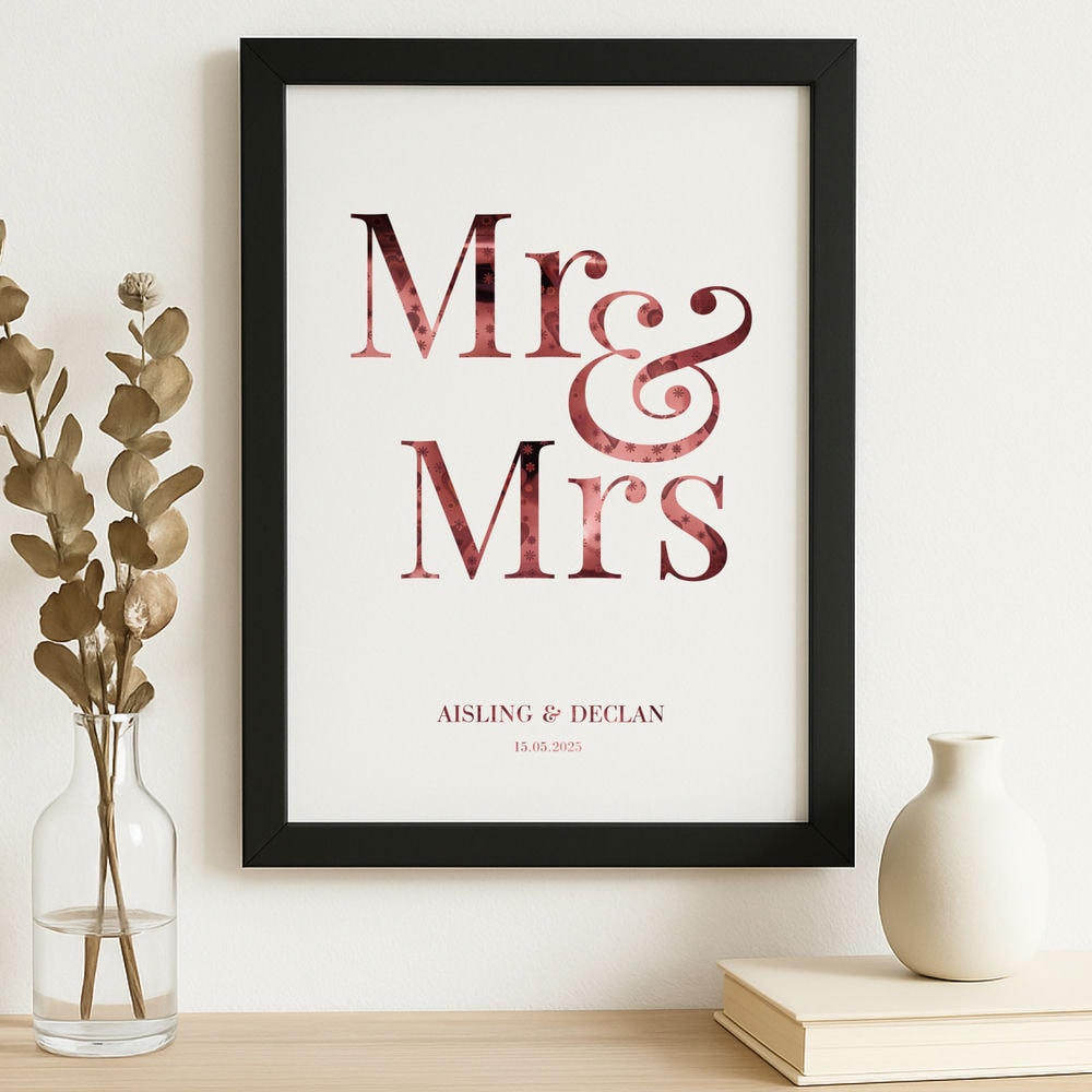 Personalised Mr & Mrs Wedding Print