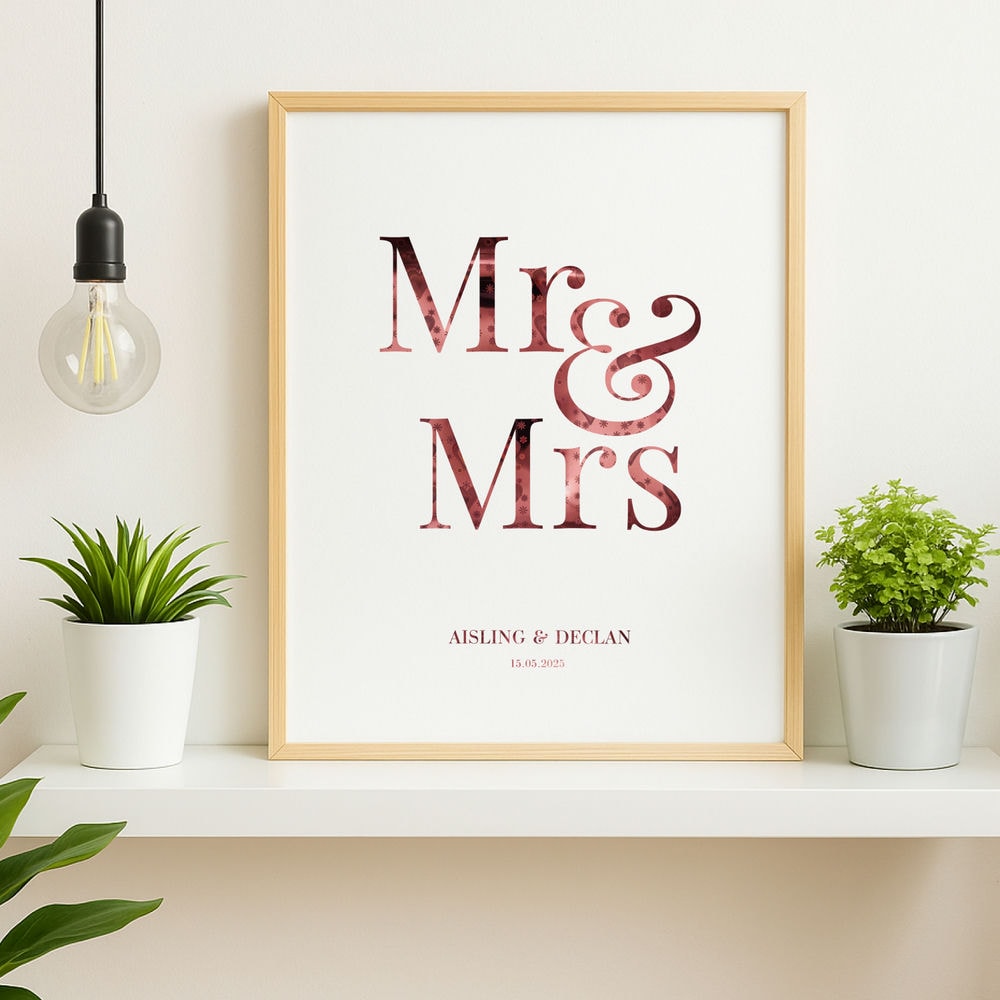 Personalised Mr & Mrs Wedding Print