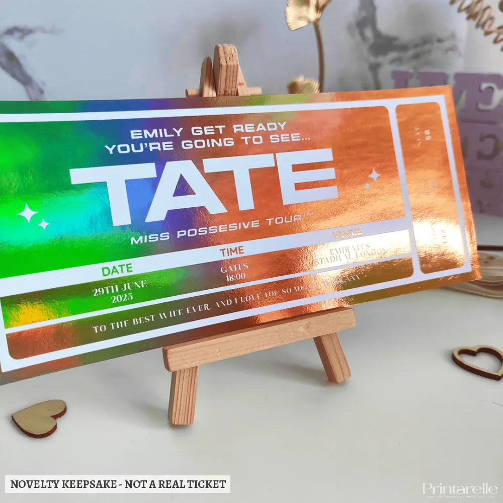 Music Artist Ticket – Custom Concert Gift - foil concert ticket, metallic foil, custom foil, personalized foil tickets,