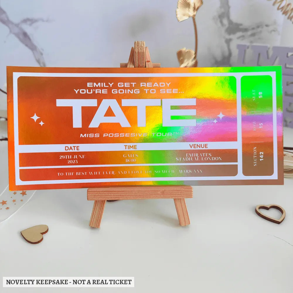 Music Artist Ticket – Custom Concert Gift - foil concert ticket, metallic foil, custom foil, personalized foil tickets,