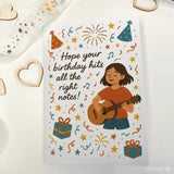 Musician Birthday Card | Cute Illustrated Card - Greeting Card