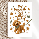 Handmade Greeting Card | Printarelle | For the dad at the other end of the lead. This playful cartoon design features
