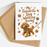 Handmade Greeting Card | Printarelle | For the dad at the other end of the lead. This playful cartoon design features
