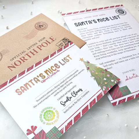Santa’s Nice List Letter from Santa | Official Certificate Set
