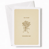 On Your Wedding Day | Bridal Bouquet Wedding Card - wedding day, bridal bouquet, illustrated bridal bouquet, satin