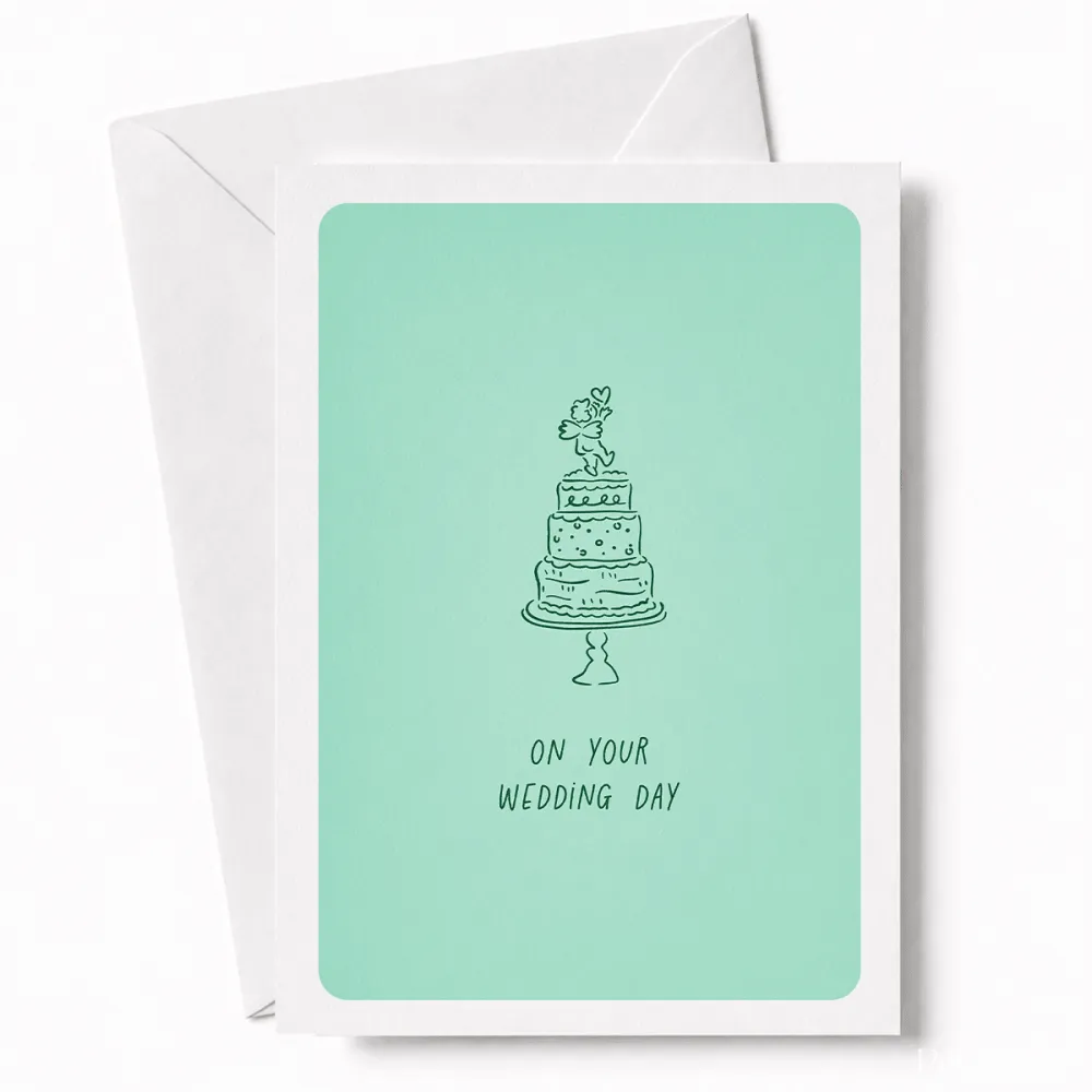 On Your Wedding Day | Wedding Cake Card - wedding cake, wedding day, wedding cake card, cake card, three-tier wedding