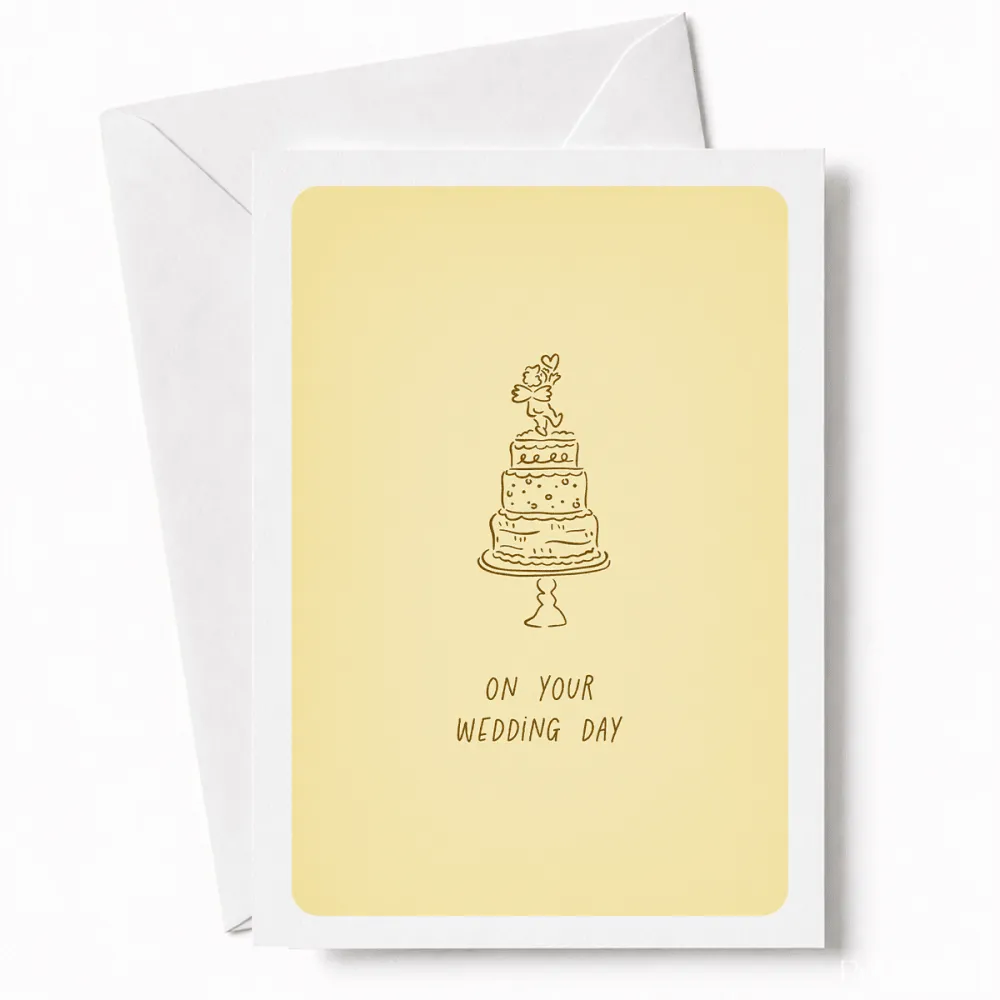 On Your Wedding Day | Wedding Cake Card - wedding cake, wedding day, wedding cake card, cake card, three-tier wedding