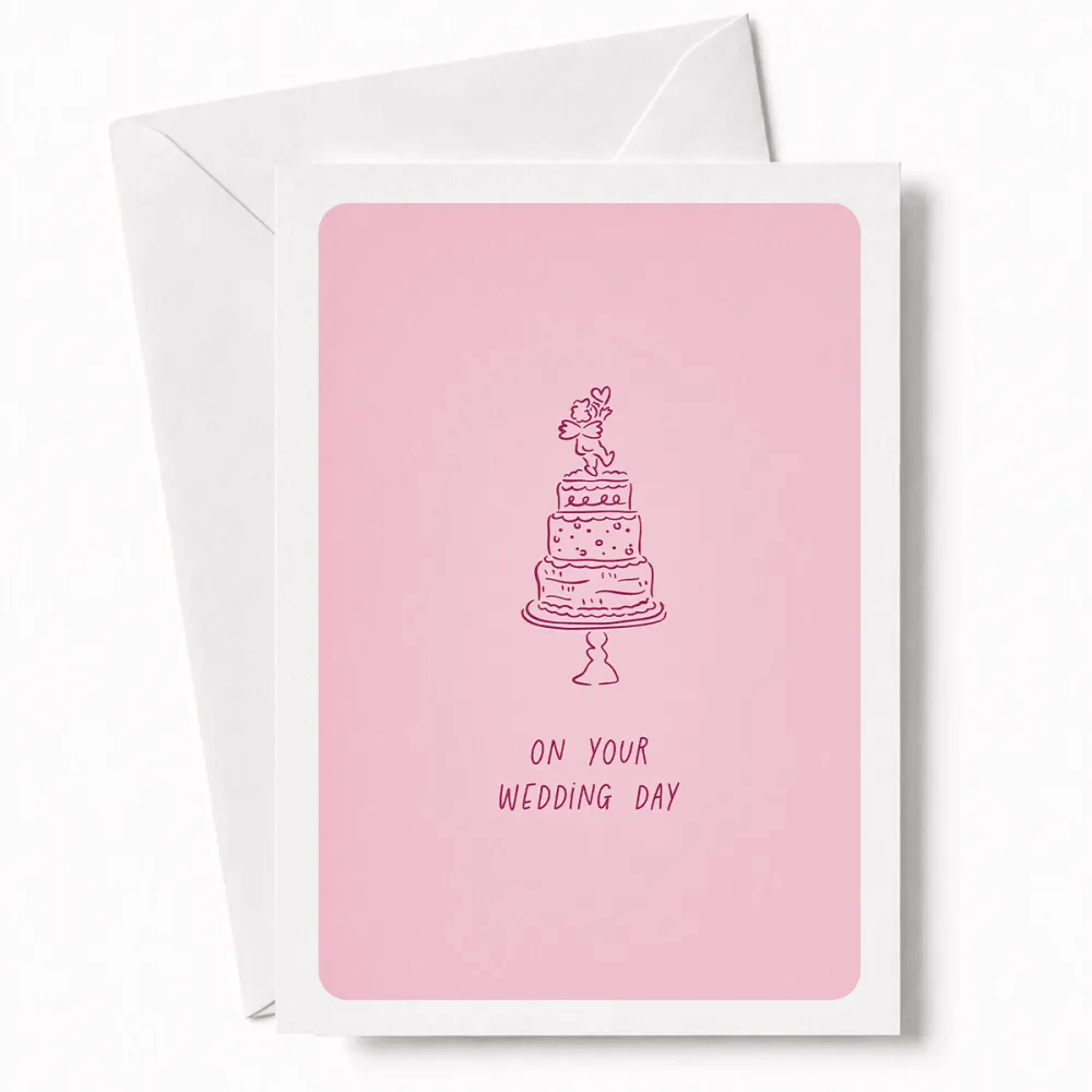 On Your Wedding Day | Wedding Cake Card - wedding cake, wedding day, wedding cake card, cake card, three-tier wedding