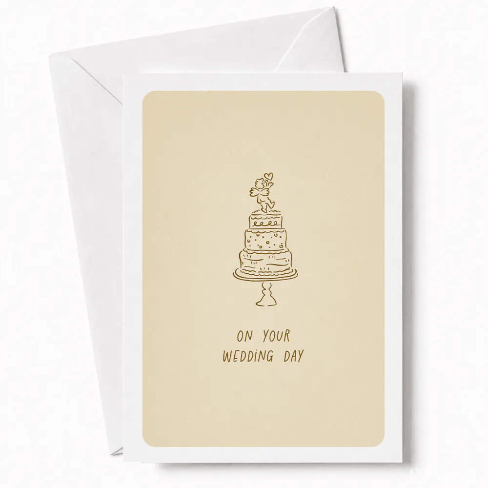 On Your Wedding Day | Wedding Cake Card - wedding cake, wedding day, wedding cake card, cake card, three-tier wedding
