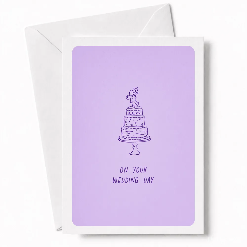 On Your Wedding Day | Wedding Cake Card - wedding cake, wedding day, wedding cake card, cake card, three-tier wedding