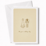 On Your Wedding Day | Wedding Dress & Suit Card - wedding day, illustrated bridal gown, illustrated bridal, bridal