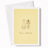 On Your Wedding Day | Wedding Dress & Suit Card - wedding day, illustrated bridal gown, illustrated bridal, bridal