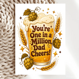 Handmade Greeting Card | Printarelle | A classic toast to a brilliant dad. This vintage-style design centres