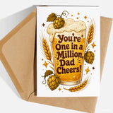 Handmade Greeting Card | Printarelle | A classic toast to a brilliant dad. This vintage-style design centres