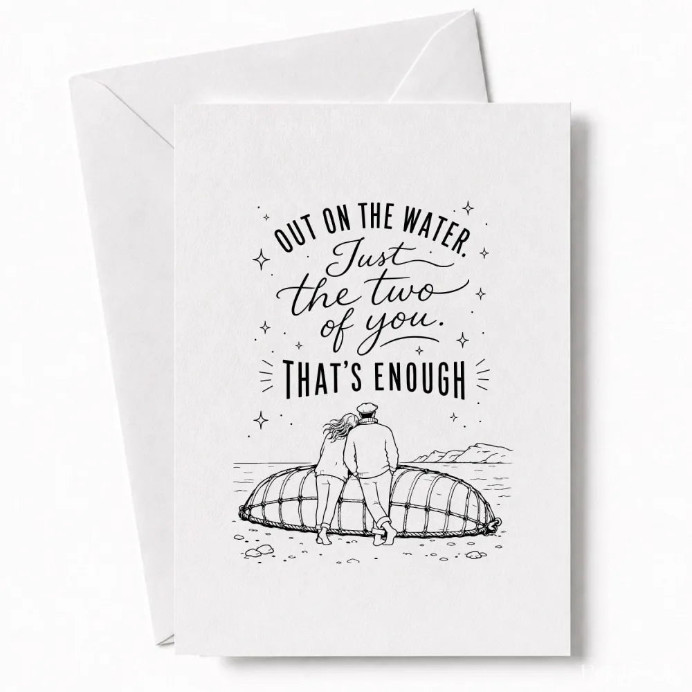 Handmade - Greeting Card - Coastal Wedding Card – Just the Two of You That’s Enough | Ireland