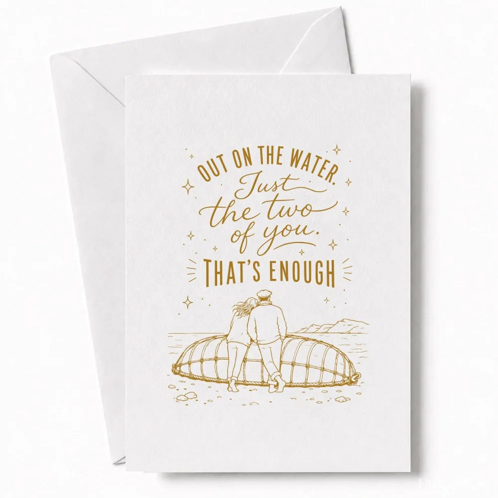 Handmade - Greeting Card - Coastal Wedding Card – Just the Two of You That’s Enough | Ireland